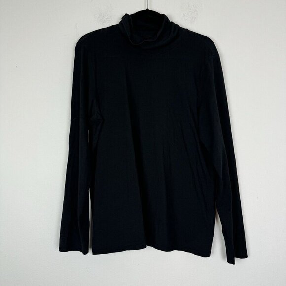 Pure Jill J.Jill Womens Relaxed Black Soft Pima Cotton Blend Turtleneck Size L - Picture 1 of 4